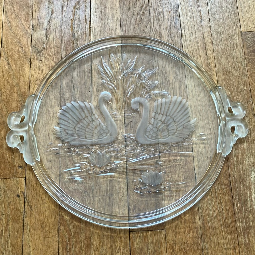 Vintage Crystal Walther-Glass Swan Plate
